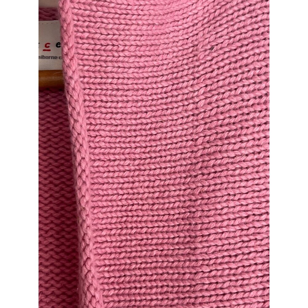 NWT MEDIUM Access Liz Claiborne Rose Pink Open Angora Blend Cardigan Sweater - Picture 6 of 9